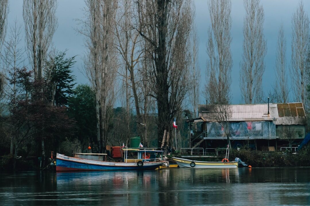 Fishermen village on the coast of southern Chile