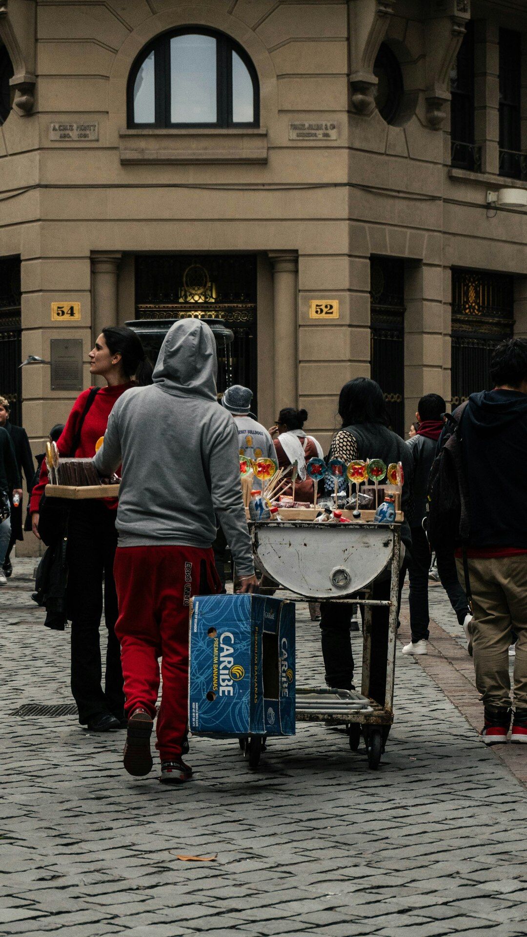 Street market vendors in Santiago Chile